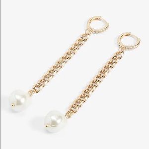 NWT Express Long Pearl Earrings